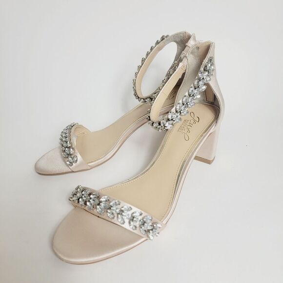 Badgley Mischka Jewell Bejeweled Bronwen Dress Wedding Prom Formal Shoes 7.5 - Picture 2 of 11
